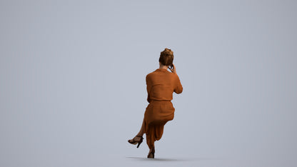 realistic 3D woman casual sitting, scanned archviz people for Blender and 3ds Max, front view render