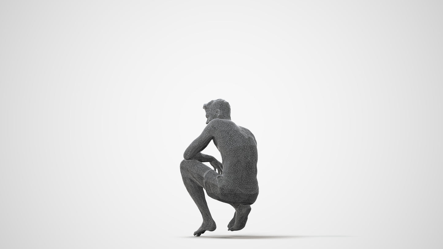 realistic 3D human man pool, archviz people FBX OBJ for Blender, square thumbnail