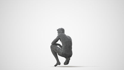 realistic 3D human man pool, archviz people FBX OBJ for Blender, square thumbnail