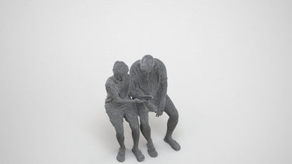 realistic 3D boy kids, scanned archviz people for Blender and 3ds Max, wireframe three-quarter view
