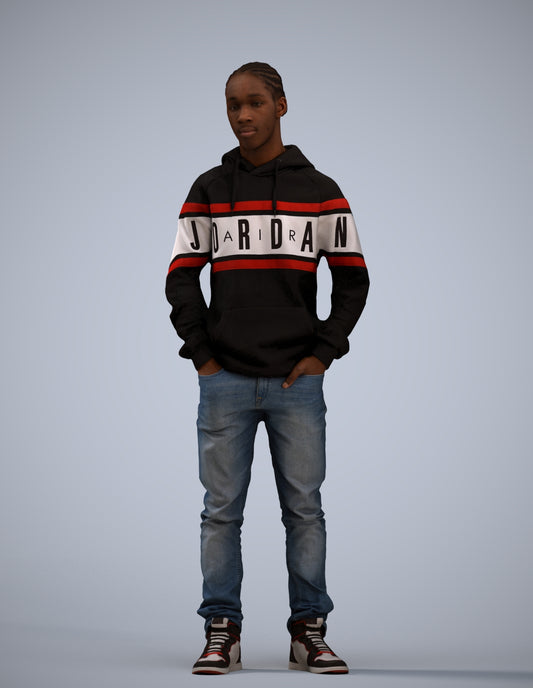 3D people model boy casual kids, scanned human for 3ds Max rendering