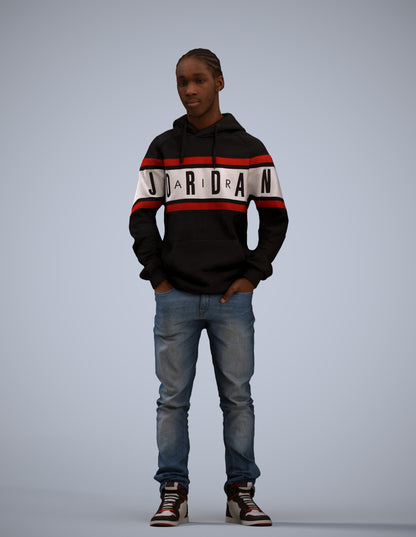 3D people model boy casual kids, scanned human for 3ds Max rendering