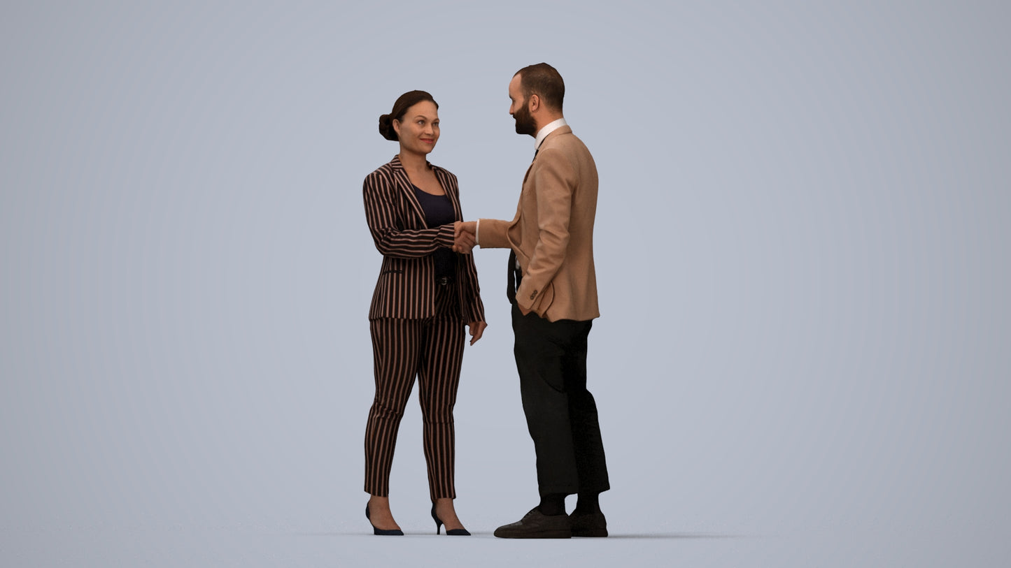 realistic 3D woman business, scanned archviz people for Blender and 3ds Max, top-down view render