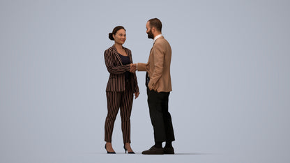 realistic 3D woman business, scanned archviz people for Blender and 3ds Max, top-down view render