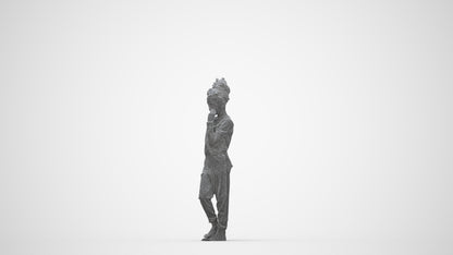 scanned 3D girl kids, photogrammetry people for Enscape and V-Ray, wireframe back view