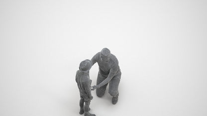 realistic 3D boy casual kids, scanned archviz people for Blender and 3ds Max, wireframe three-quarter view