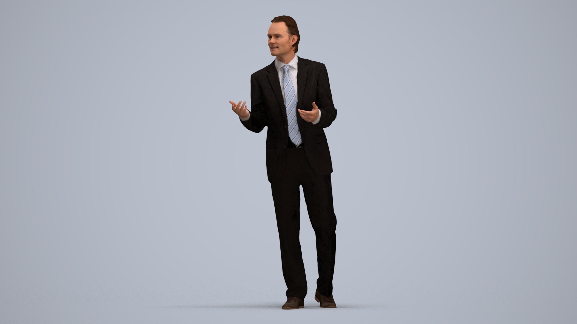 realistic 3D people man business, render-ready for V-Ray and Corona, FBX OBJ, standing pose render