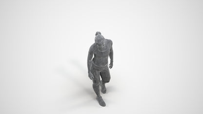 3D people model woman sport, scanned human for 3ds Max rendering, wireframe three-quarter view