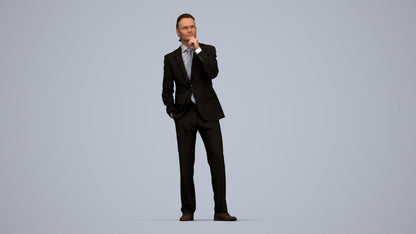3D scanned man business, photorealistic archviz people for Enscape and SketchUp, top-down view render