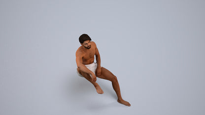realistic 3D people man pool, render-ready for V-Ray and Corona, FBX OBJ, back view render