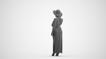 realistic 3D human woman casual walking, archviz people FBX OBJ for Blender, wireframe front view