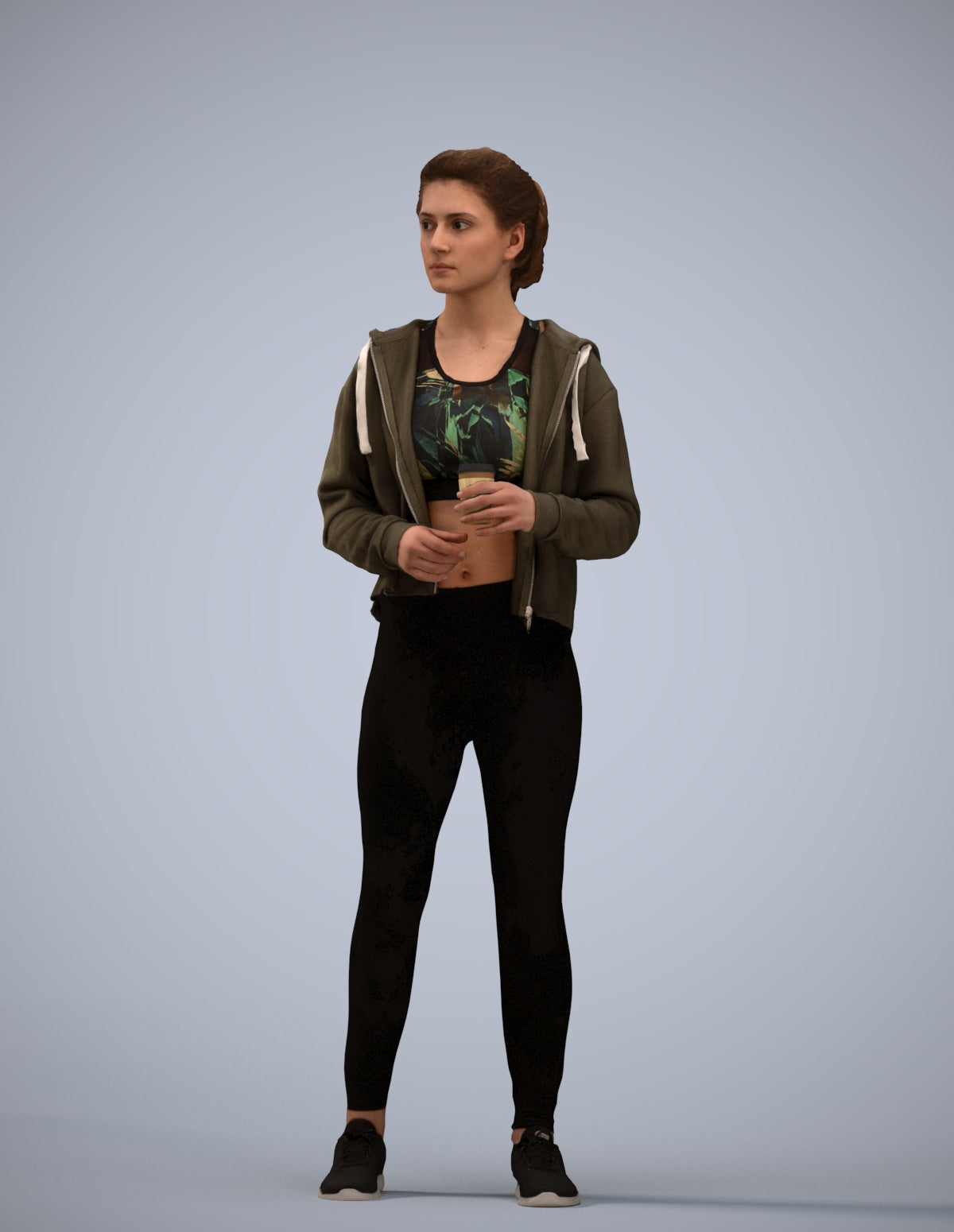 realistic 3D people woman sport, render-ready for V-Ray and Corona, FBX OBJ