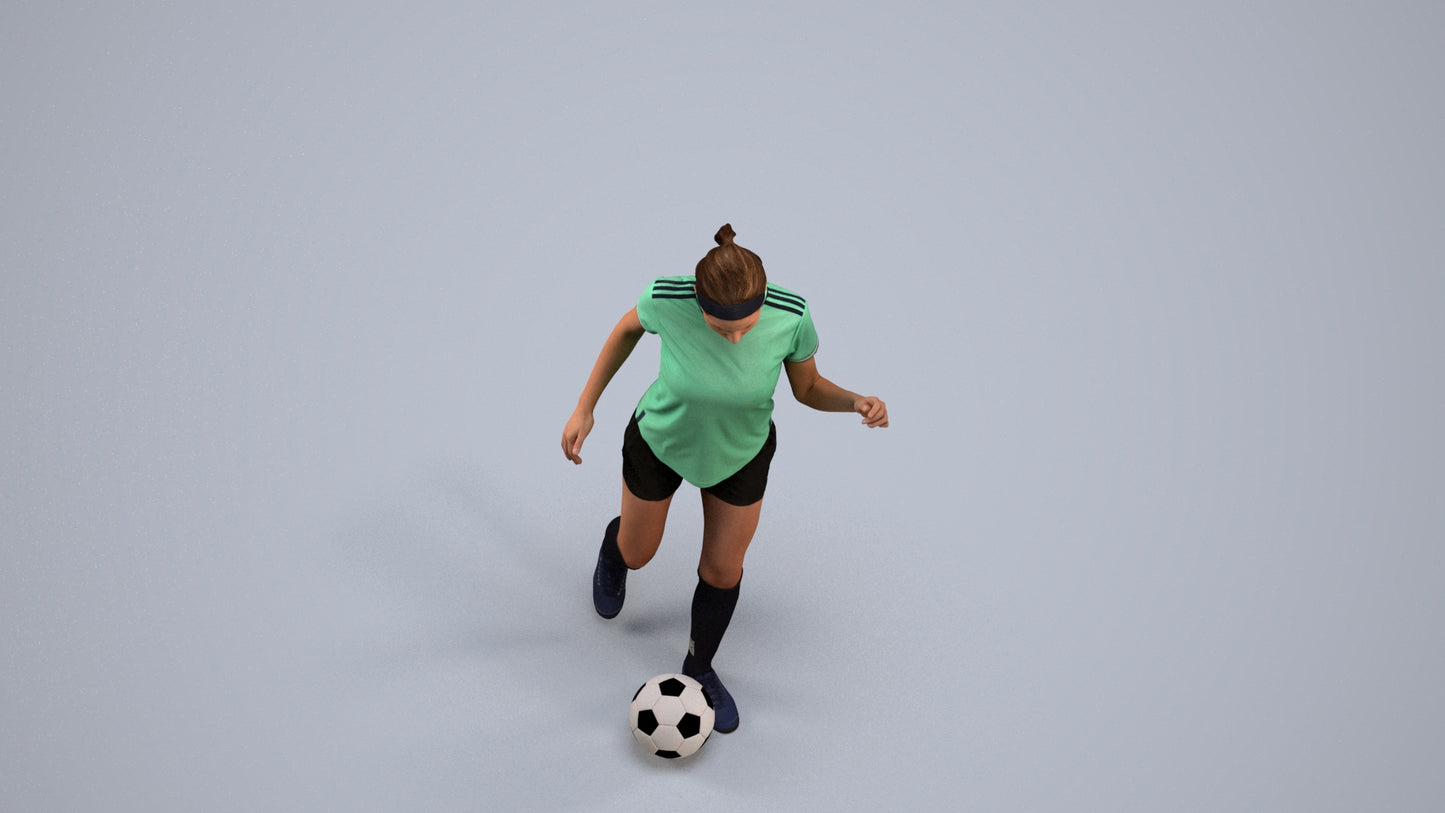 realistic 3D woman sport, scanned archviz people for Blender and 3ds Max, back view render