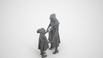 realistic 3D girl casual kids, scanned archviz people for Blender and 3ds Max, wireframe three-quarter view