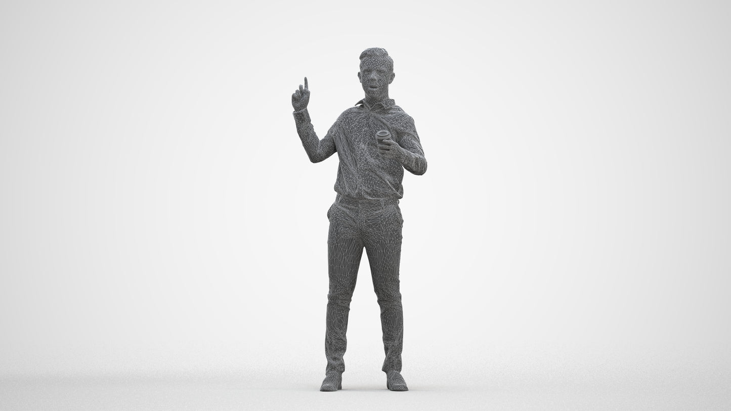 realistic 3D boy kids, scanned archviz people for Blender and 3ds Max, three-quarter front view render