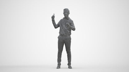 realistic 3D boy kids, scanned archviz people for Blender and 3ds Max, three-quarter front view render