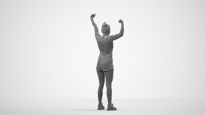 photogrammetry 3D woman sport, realistic human model archviz FBX, wireframe side view