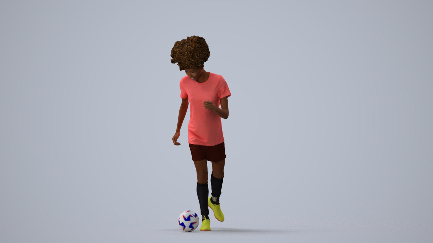 3D people model woman sport, scanned human for 3ds Max rendering, three-quarter view render