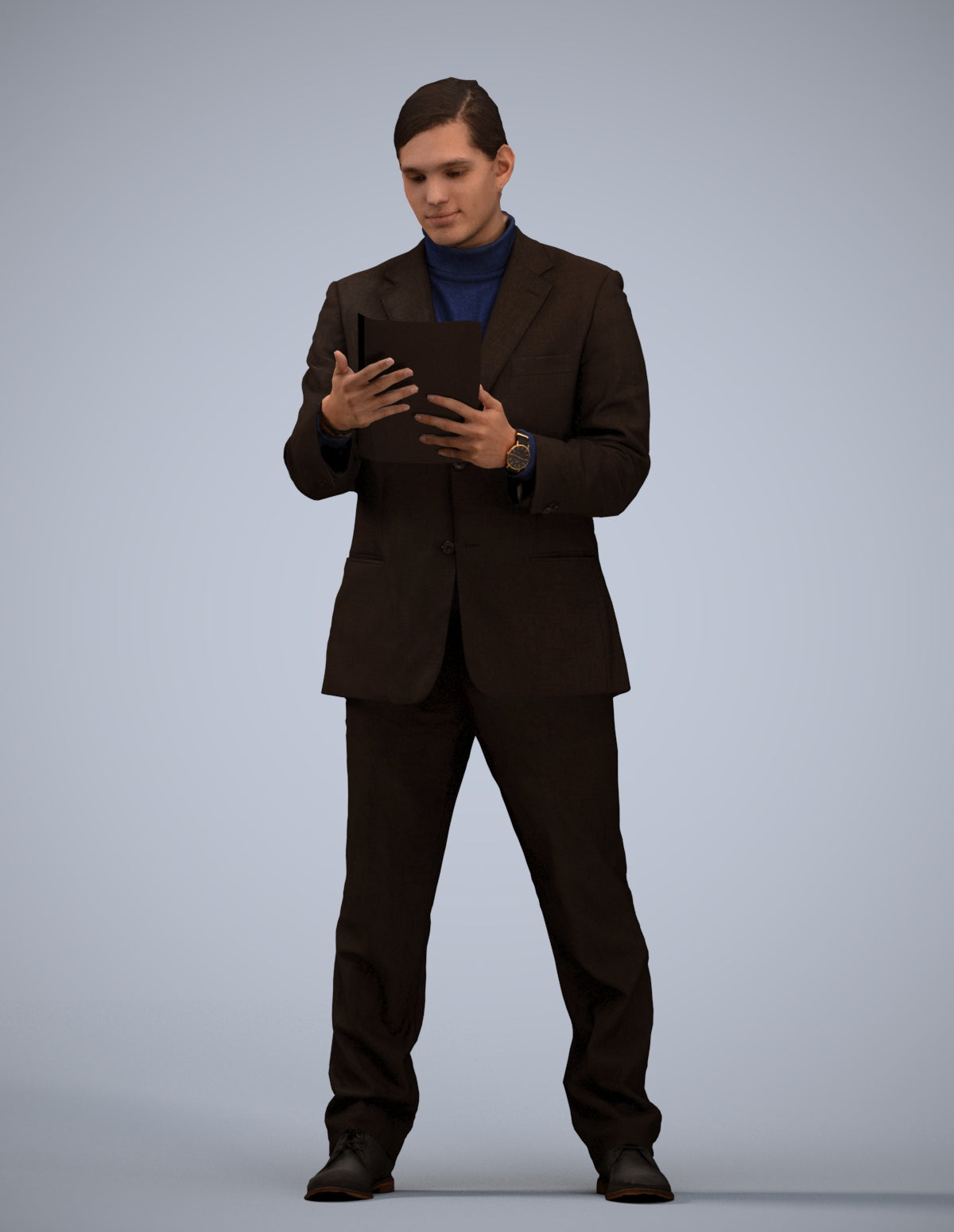 realistic 3D man business, scanned archviz people for Blender and 3ds Max