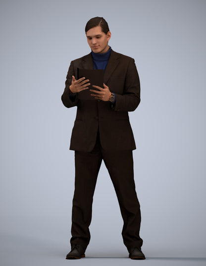 realistic 3D man business, scanned archviz people for Blender and 3ds Max
