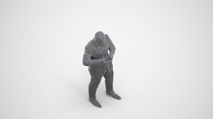 realistic 3D people man business, render-ready for V-Ray and Corona, FBX OBJ, wireframe three-quarter view