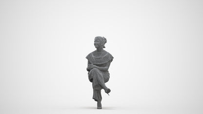 3D scanned woman business casual, photorealistic archviz people for Enscape and SketchUp, three-quarter front view render