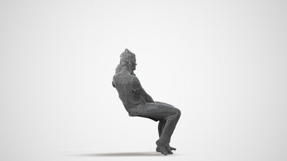 realistic 3D human girl kids, archviz people FBX OBJ for Blender, wireframe side view
