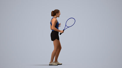 photogrammetry 3D girl sport, realistic human model archviz FBX, side view render