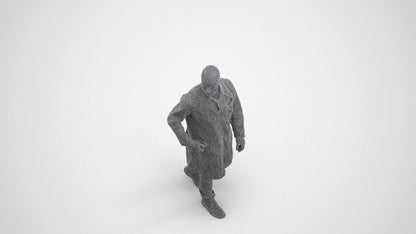 3D human model man medical, photogrammetry scanned person for archviz, wireframe three-quarter view