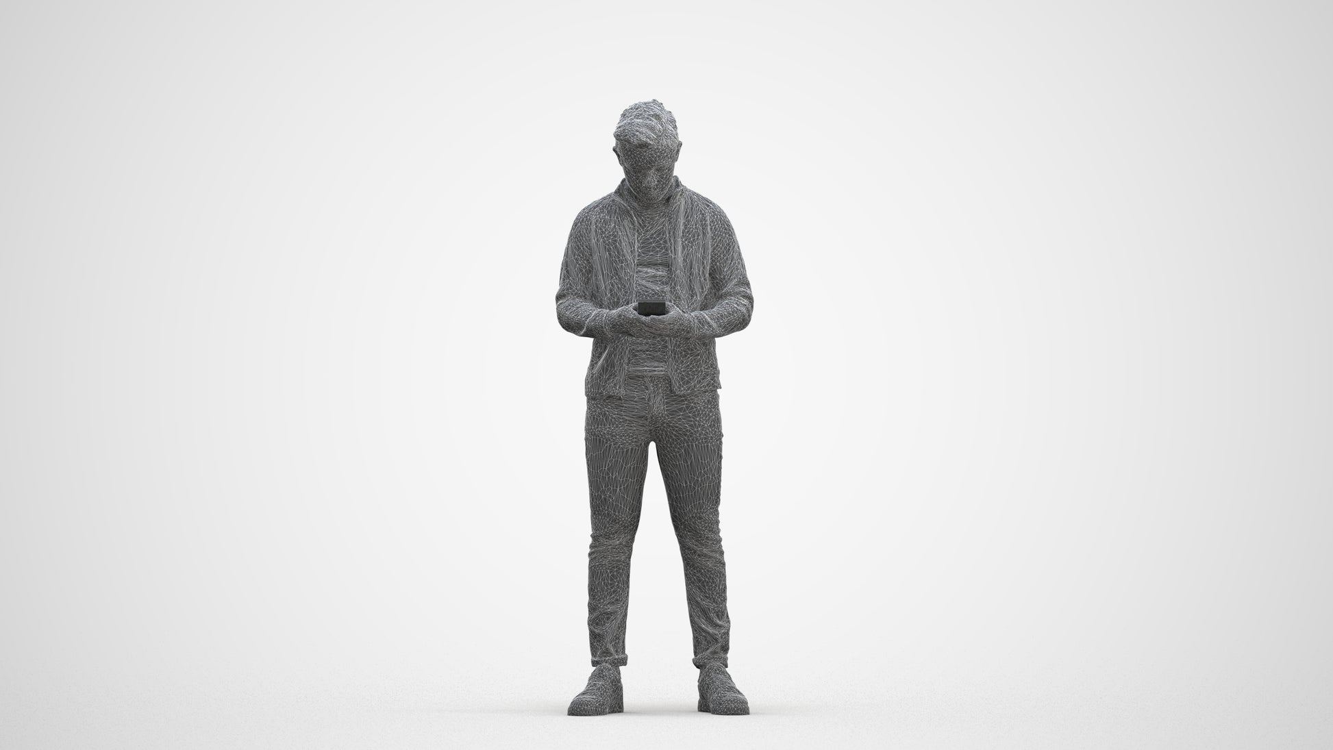 scanned 3D boy casual kids, photogrammetry people for Enscape and V-Ray, three-quarter front view render