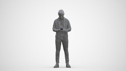 scanned 3D boy casual kids, photogrammetry people for Enscape and V-Ray, three-quarter front view render