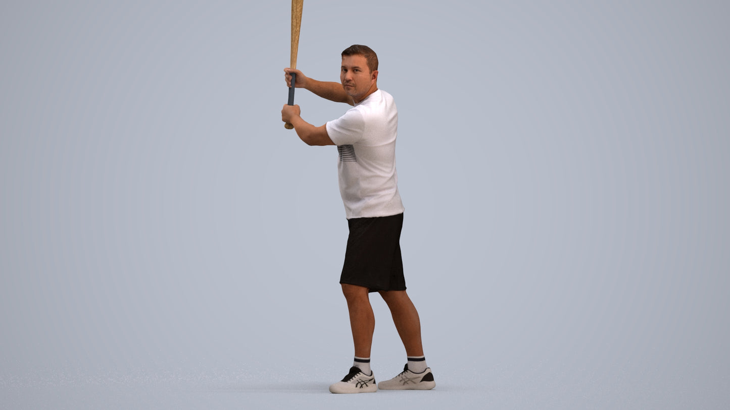 3D scanned man sport, photorealistic archviz people for Enscape and SketchUp, standing pose render