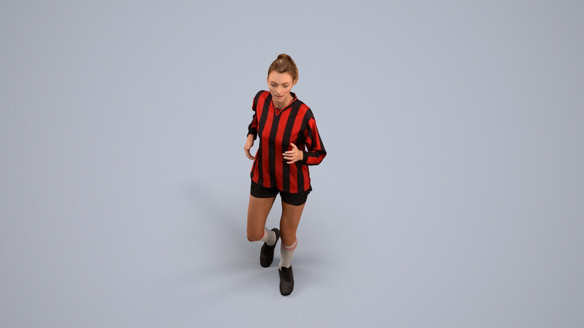 realistic 3D people woman sport, render-ready for V-Ray and Corona, FBX OBJ, back view render