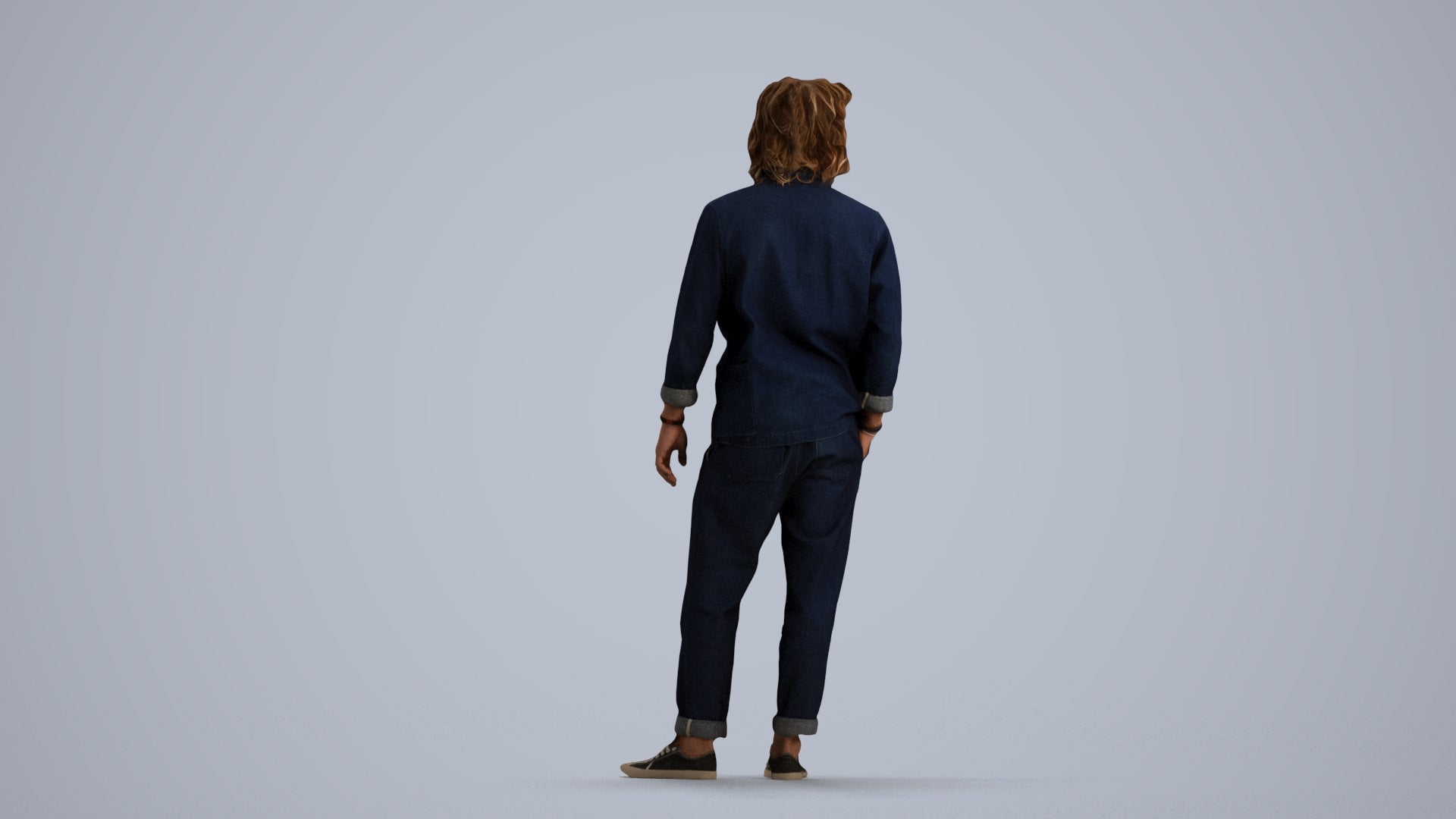 photogrammetry 3D man casual formalaffairs, realistic human model archviz FBX, front view render