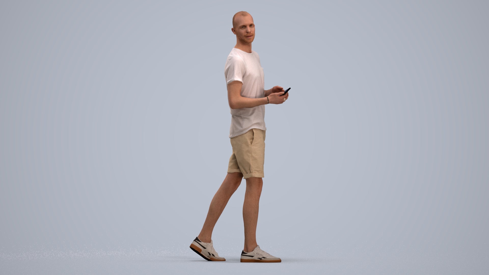 realistic 3D people man casual standing, render-ready for V-Ray and Corona, FBX OBJ, standing pose render