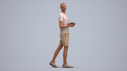 realistic 3D people man casual standing, render-ready for V-Ray and Corona, FBX OBJ, standing pose render