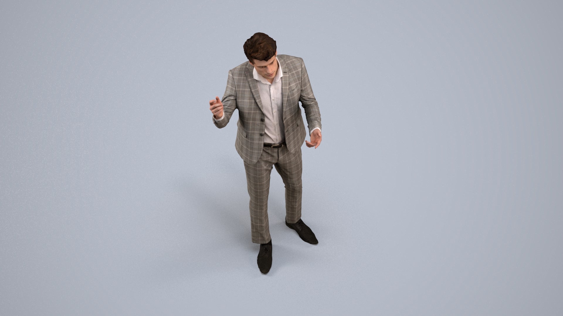 scanned 3D man business, photogrammetry people for Enscape and V-Ray, back view render