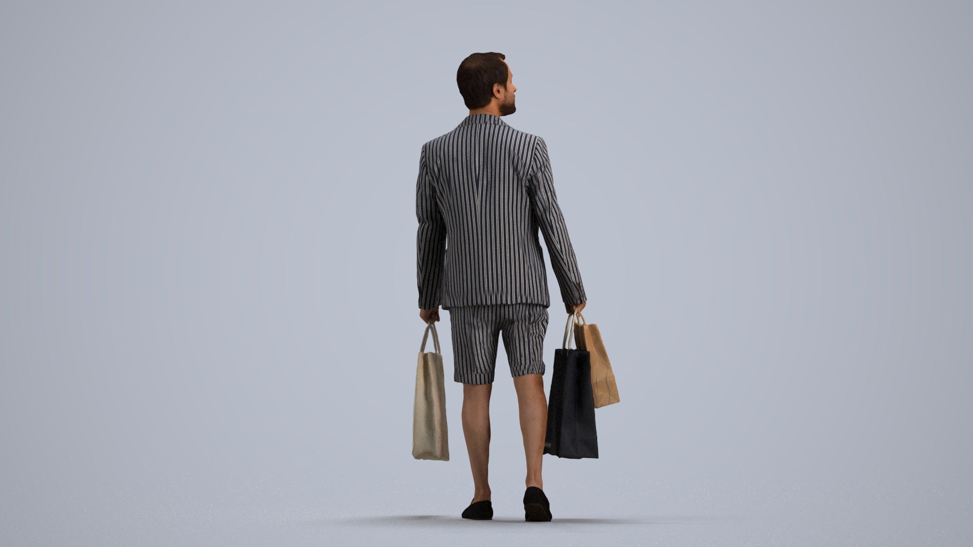 photogrammetry 3D man casual formal, realistic human model archviz FBX, front view render
