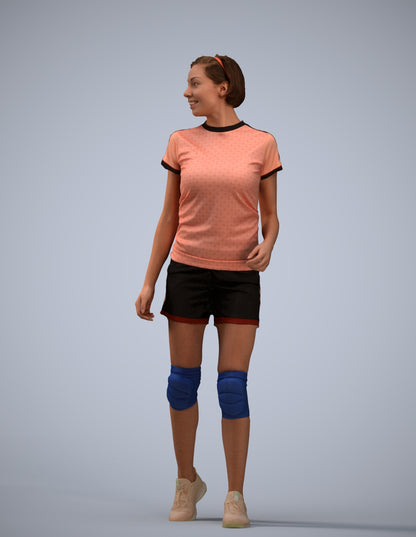 3D people model woman sport, scanned human for 3ds Max rendering
