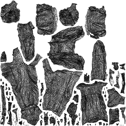 realistic 3D people woman business walking, render-ready for V-Ray and Corona, FBX OBJ, wireframe top-down view