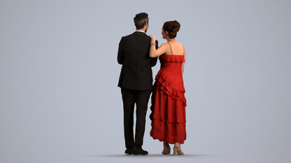 3D human model woman formal formalaffairs, photogrammetry scanned person for archviz, front view render