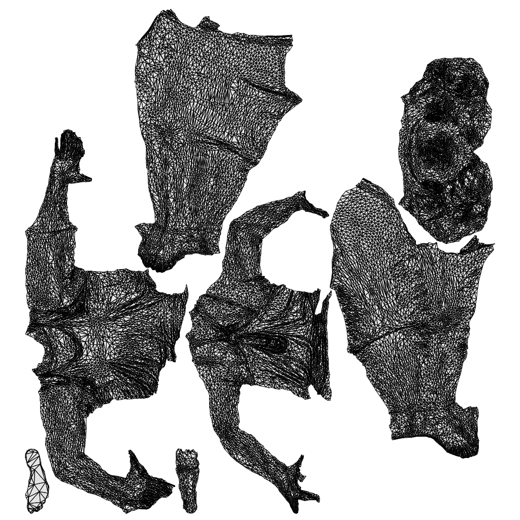 3D human model woman sport, photogrammetry scanned person for archviz, wireframe top-down view