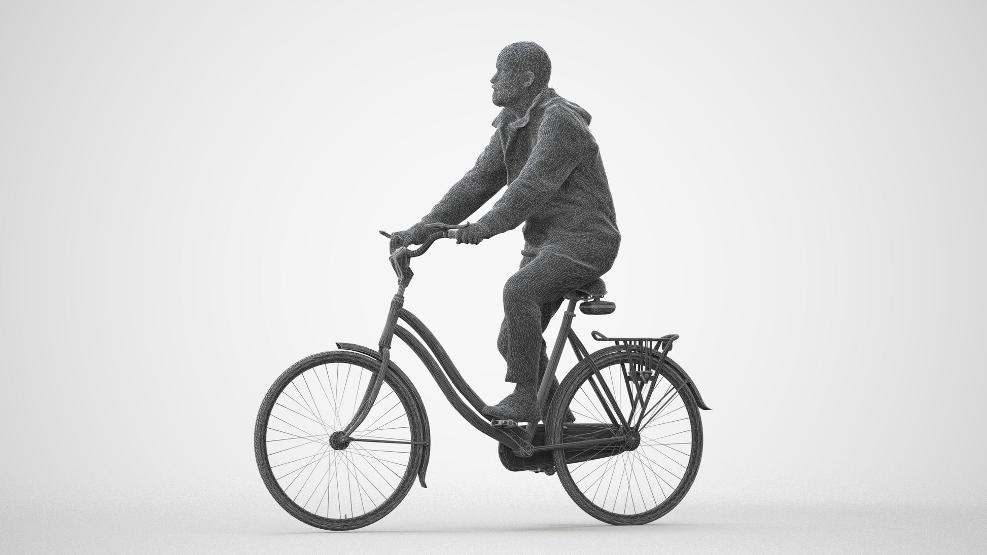 realistic 3D people man casual cycling, render-ready for V-Ray and Corona, FBX OBJ, square thumbnail