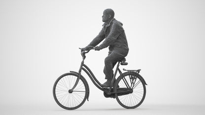 realistic 3D people man casual cycling, render-ready for V-Ray and Corona, FBX OBJ, square thumbnail