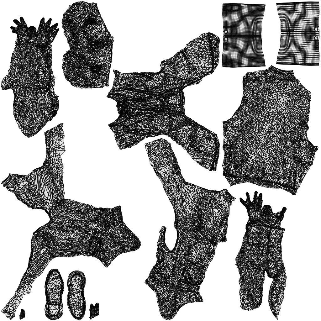 scanned 3D man business, photogrammetry people for Enscape and V-Ray, wireframe top-down view