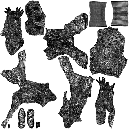scanned 3D man business, photogrammetry people for Enscape and V-Ray, wireframe top-down view