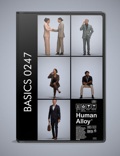 realistic 3D people business set, 5 render-ready models for V-Ray and Corona