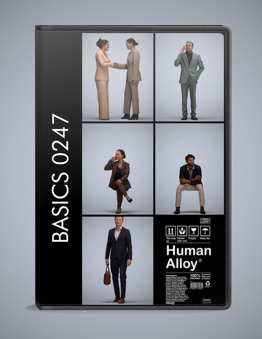 realistic 3D people business set, 5 render-ready models for V-Ray and Corona