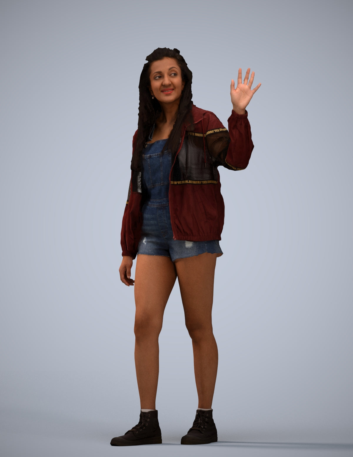 realistic 3D people woman casual walking, render-ready for V-Ray and Corona, FBX OBJ