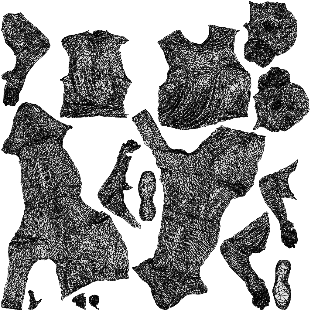3D people model woman sport, scanned human for 3ds Max rendering, wireframe top-down view
